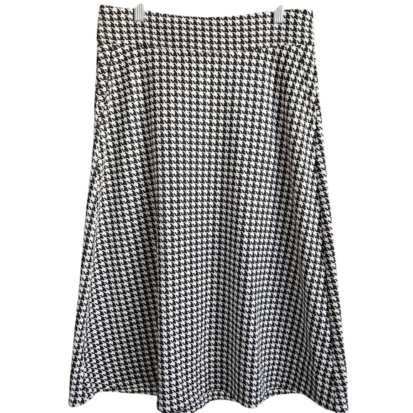 CAbi Houndstooth Midi Skirt Dream Girls Style Classic Knit Sz 8 - Picture 1 of 9